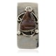 Handmade Certified Authentic Navajo Nickel and .925 Sterling Silver Natural Agate Native American Money Clip 11250-46