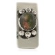 Handmade Certified Authentic Navajo Nickel and .925 Sterling Silver Natural Jasper Native American Money Clip 11250-51