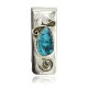Handmade Certified Authentic Navajo Nickel and .925 Sterling Silver Natural Turquoise Native American Money Clip 10524-2