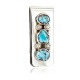 Handmade Certified Authentic Navajo Nickel and .925 Sterling Silver Natural Turquoise Native American Money Clip 10528-1