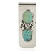 Handmade Certified Authentic Navajo Nickel and .925 Sterling Silver Natural Turquoise Native American Money Clip 10530-2