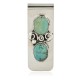 Handmade Certified Authentic Navajo Nickel and .925 Sterling Silver Natural Turquoise Native American Money Clip 10530-2 Handmade Certified Authentic Navajo Nickel and .925 Sterling Silver Natural Turquoise Native American Money Clip 10530-2