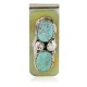 Handmade Certified Authentic Navajo Nickel and .925 Sterling Silver Natural Turquoise Native American Money Clip 10530-5 Handmade Certified Authentic Navajo Nickel and .925 Sterling Silver Natural Turquoise Native American Money Clip 10530-5