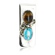 Handmade Certified Authentic Navajo Nickel and .925 Sterling Silver Natural Turquoise Tigers Eye Native American Money Clip 10525-3