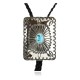 Handmade Certified Authentic Navajo Nickel Natural Turquoise Native American Bolo Tie  24389-1