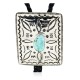 Handmade Certified Authentic Navajo Nickel Natural Turquoise Native American Bolo Tie  24389-2