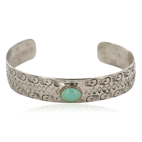 Handmade Certified Authentic Navajo Nickel Natural Turquoise Native American Bracelet 12796-92 Handmade Certified Authentic Navajo Nickel Natural Turquoise Native American Bracelet 12796-92