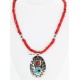 HANDMADE Certified Authentic Navajo Nickel Turquoise and CORAL Native American Necklace 371105467875 HANDMADE Certified Authentic Navajo Nickel Turquoise and CORAL Native American Necklace 371105467875