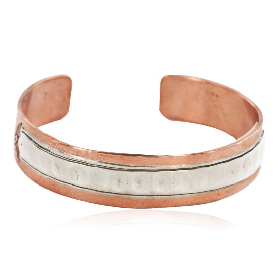 Handmade Certified Authentic Navajo Pure .925 Sterling Silver and Copper Native American Bracelet 12703-11 Handmade Certified Authentic Navajo Pure .925 Sterling Silver and Copper Native American Bracelet 12703-11