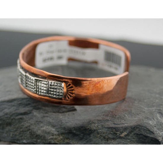Handmade Certified Authentic Navajo Pure .925 Sterling Silver and Copper Native American Bracelet 370917015732 Handmade Certified Authentic Navajo Pure .925 Sterling Silver and Copper Native American Bracelet 370917015732