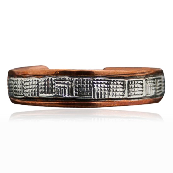 Handmade Certified Authentic Navajo Pure .925 Sterling Silver and Copper Native American Bracelet 370917015732 Handmade Certified Authentic Navajo Pure .925 Sterling Silver and Copper Native American Bracelet 370917015732
