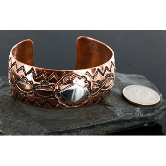 HANDMADE Certified Authentic Navajo Pure .925 Sterling Silver and Copper Native American Bracelet 371105274431 HANDMADE Certified Authentic Navajo Pure .925 Sterling Silver and Copper Native American Bracelet 371105274431