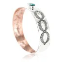 Handmade Certified Authentic Navajo Pure .925 Sterling Silver and Copper Native American Bracelet 390764281916