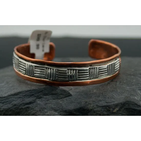 Handmade Certified Authentic Navajo Pure .925 Sterling Silver and Copper Native American Cuff Bracelet 390678191921 Handmade Certified Authentic Navajo Pure .925 Sterling Silver and Copper Native American Cuff Bracelet 390678191921