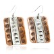 Handmade Certified Authentic Navajo Pure .925 Sterling Silver Copper Native American Earrings 27158-2 Handmade Certified Authentic Navajo Pure .925 Sterling Silver Copper Native American Earrings 27158-2