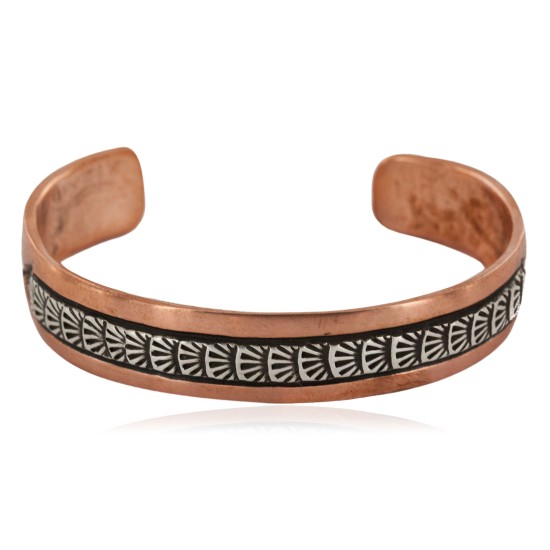 Handmade Navajo Pure Copper and .925 Sterling Silver Bracelet NB151220001247