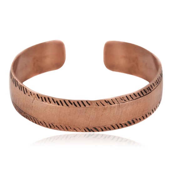 Handmade Certified Authentic Navajo Pure Copper Native American Bracelet 12989