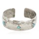 Handmade Certified Authentic Navajo Pure Nickel Native American Bracelet Natural Turquoise 1 12861-1