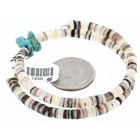 Handmade Certified Authentic Navajo Turquoise and HEISHI Native American Bracelet 371006051166 Handmade Certified Authentic Navajo Turquoise and HEISHI Native American Bracelet 371006051166