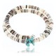 Handmade Certified Authentic Navajo Turquoise and HEISHI Native American Bracelet 371006051166