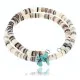 Handmade Certified Authentic Navajo Turquoise and HEISHI Native American Bracelet 371006051166 Handmade Certified Authentic Navajo Turquoise and HEISHI Native American Bracelet 371006051166