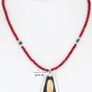 Handmade Certified Authentic Navajo Turquoise and Spiny Oyster Native American Necklace 371059583177