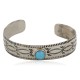 Handmade Certified Authentic Nickel Navajo Natural Turquoise Native American Cuff Bracelet 12796-81