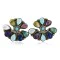 Handmade Certified Authentic Petit Point Zuni .925 Sterling Silver Natural Multicolor Stud Native American Earrings 27127-0
