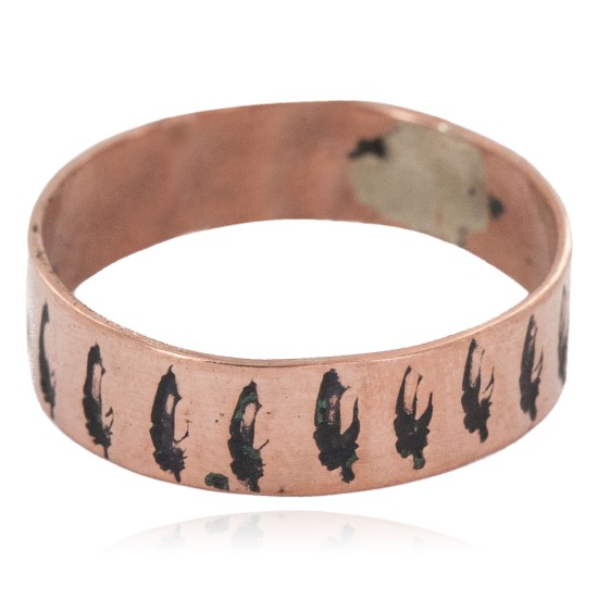 Handmade Feather Certified Authentic Navajo Native American Pure Copper Ring 17091-11 Handmade Feather Certified Authentic Navajo Native American Pure Copper Ring 17091-11
