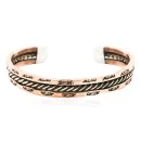 Handmade Feather Certified Authentic Navajo Pure Copper and Brass Native American Bracelet 12846-1