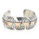 Handmade Feather Certified Authentic Navajo Pure Nickel and Copper Native American Bracelet Natural Turquoise 12844-3
