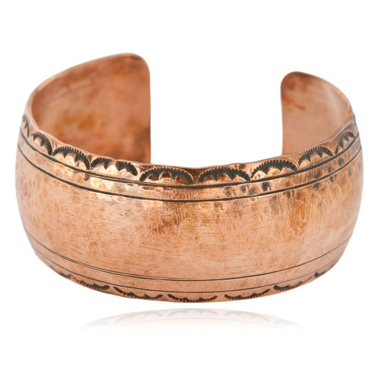 Handmade Hammered Certified Authentic Navajo Pure Copper Native American Bracelet 12868-9 Handmade Hammered Certified Authentic Navajo Pure Copper Native American Bracelet 12868-9