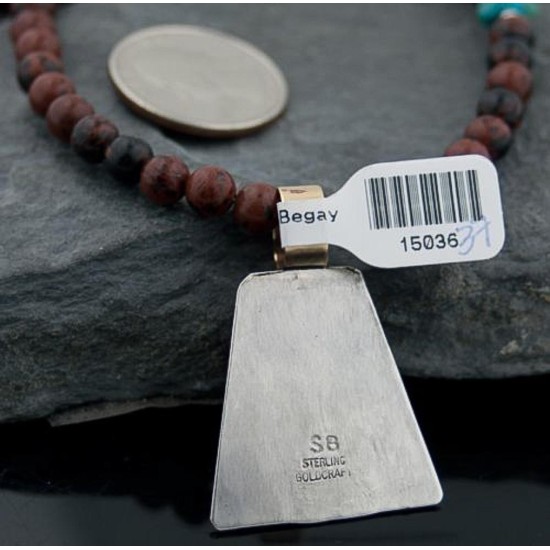 Handmade Hogan Certified Authentic Navajo Native .925 Sterling Silver 12kt Gold Filled Coral and Turquoise Native American Necklace 370803468959 Handmade Hogan Certified Authentic Navajo Native .925 Sterling Silver 12kt Gold Filled Coral and Turquoise Native American Necklace 370803468959