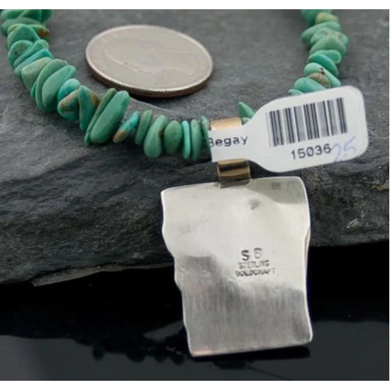 Handmade Hogan Certified Authentic Navajo .925 Sterling Silver 12kt Gold Filled Turquoise Native American Necklace 370794699246 Handmade Hogan Certified Authentic Navajo .925 Sterling Silver 12kt Gold Filled Turquoise Native American Necklace 370794699246