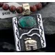 Handmade Hogan Certified Authentic Navajo Native .925 Sterling Silver and 12kt Gold Filled Turquoise Native American Necklace 370804674119