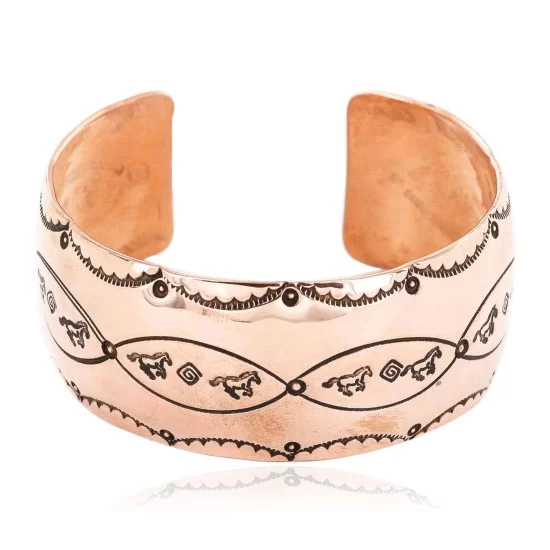 Handmade Horse Certified Authentic Navajo Pure Copper Native American Bracelet 12771 Handmade Horse Certified Authentic Navajo Pure Copper Native American Bracelet 12771