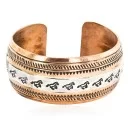 Handmade Horse Mountain Certified Authentic Navajo Pure .925 Sterling Silver and Copper Native American Bracelet 12839-3