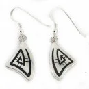 Handmade Kachina Certified Authentic Hopi .925 Sterling Silver Dangle Native American Earrings 12856-3