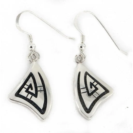 Handmade Kachina Certified Authentic Hopi .925 Sterling Silver Dangle Native American Earrings 12856-3 Handmade Kachina Certified Authentic Hopi .925 Sterling Silver Dangle Native American Earrings 12856-3