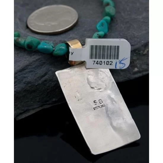 Handmade Kokopelli Certified Authentic Navajo .925 Sterling Silver 12kt Gold Filled Turquoise Native American Necklace 390611867855 Handmade Kokopelli Certified Authentic Navajo .925 Sterling Silver 12kt Gold Filled Turquoise Native American Necklace 390611867855