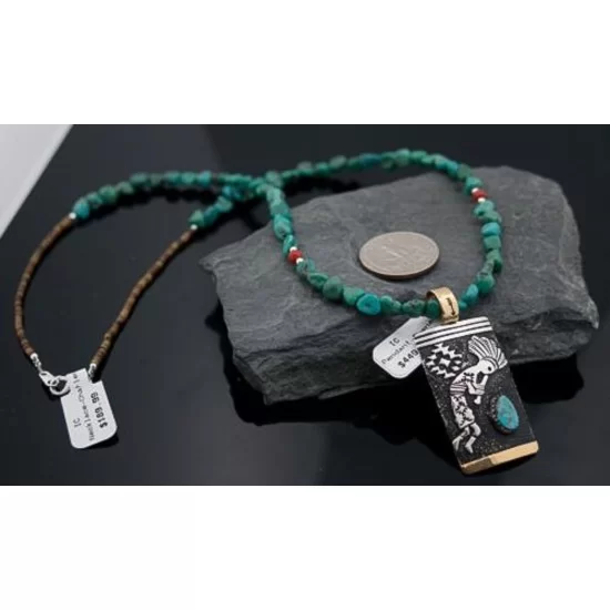 Handmade Kokopelli Certified Authentic Navajo .925 Sterling Silver 12kt Gold Filled Turquoise Native American Necklace 390611867855 Handmade Kokopelli Certified Authentic Navajo .925 Sterling Silver 12kt Gold Filled Turquoise Native American Necklace 390611867855