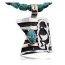 Handmade Kokopelli RARE Certified Authentic Navajo .925 Sterling Silver 12kt Gold Filled Turquoise Native American Necklace 390616858874