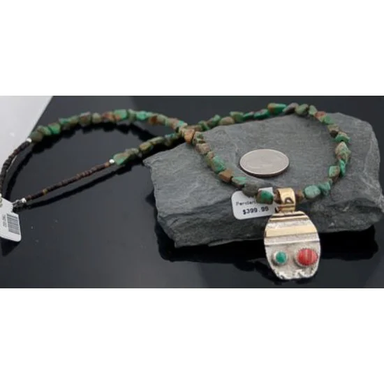 Handmade Mountain Certified Authentic Navajo .925 Sterling Silver 12kt Gold Filled Spiny Oyster and Turquoise Native American Necklace 370808224529 Handmade Mountain Certified Authentic Navajo .925 Sterling Silver 12kt Gold Filled Spiny Oyster and Turquoise Native American Necklace 370808224529