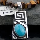 Handmade Mountain Certified Authentic Navajo .925 Sterling Silver Turquoise Native American Necklace 390569988015