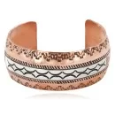 Handmade Mountain Certified Authentic Navajo Pure .925 Sterling Silver and Copper Native American Bracelet  12783-5