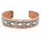 Handmade Mountain Certified Authentic Navajo Pure .925 Sterling Silver Copper Native American Bracelet 12809-3