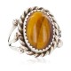 Handmade Navajo Certified Authentic .925 Sterling Silver Natural Tigers Eye Native American Ring Size 7 13106-4