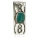Handmade Navajo Certified Authentic .925 Sterling Silver Natural Turquoise Native American Nickel Money Clip 10533-6