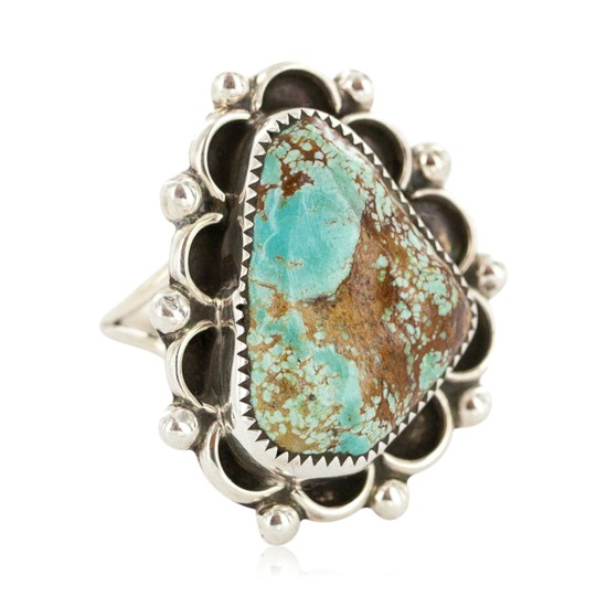 Handmade Navajo Certified Authentic .925 Sterling Silver Natural Turquoise Native American Ring 18259-3