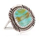 Handmade Navajo Certified Authentic .925 Sterling Silver Natural Turquoise Native American Ring Size 8 1/2 13106-3